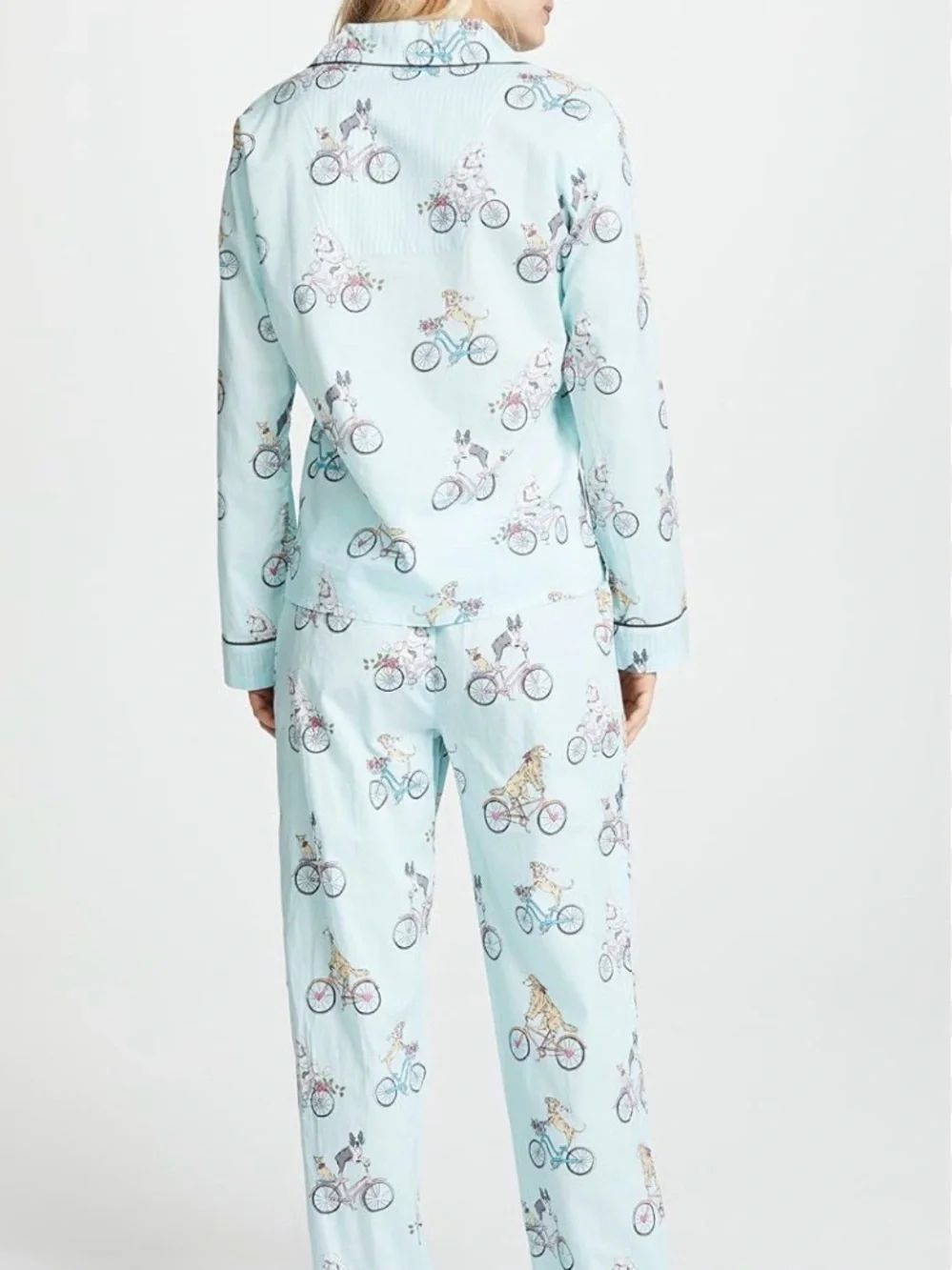 P.J. Salvage Playful Prints Dogs Riding Bicycles Pajama Set 100% Cotton sz S - Picture 5 of 9